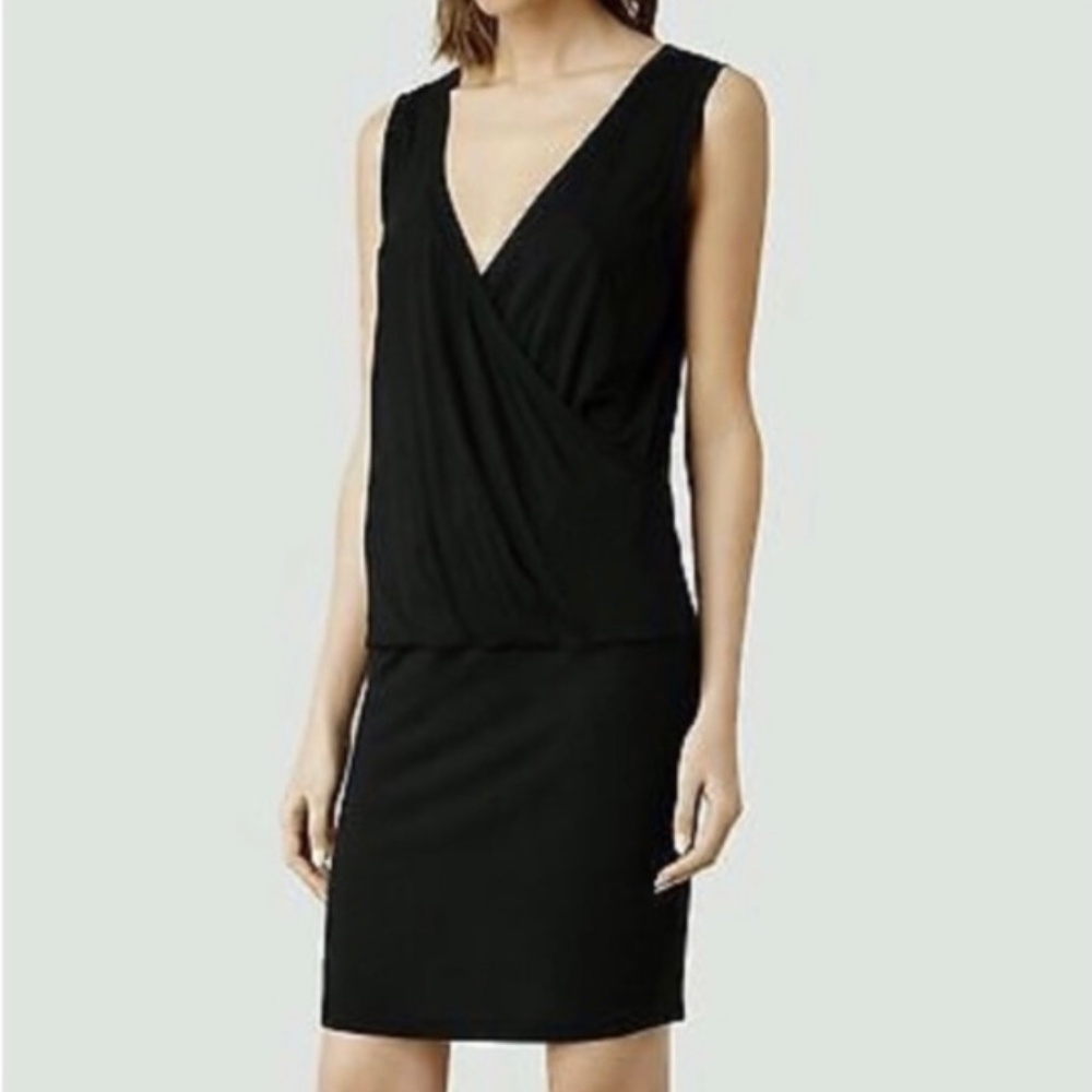 All Saints Black Drop Waist Kerin Dress Small